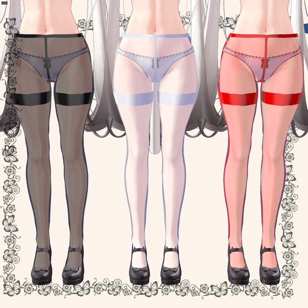 Maya対応ストッキングとニーソックスのセット