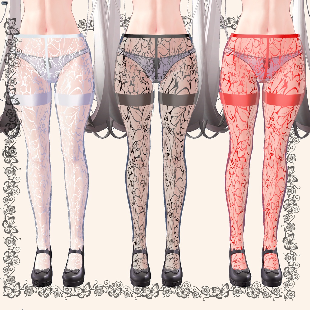 Maya対応ストッキングとニーソックスのセット