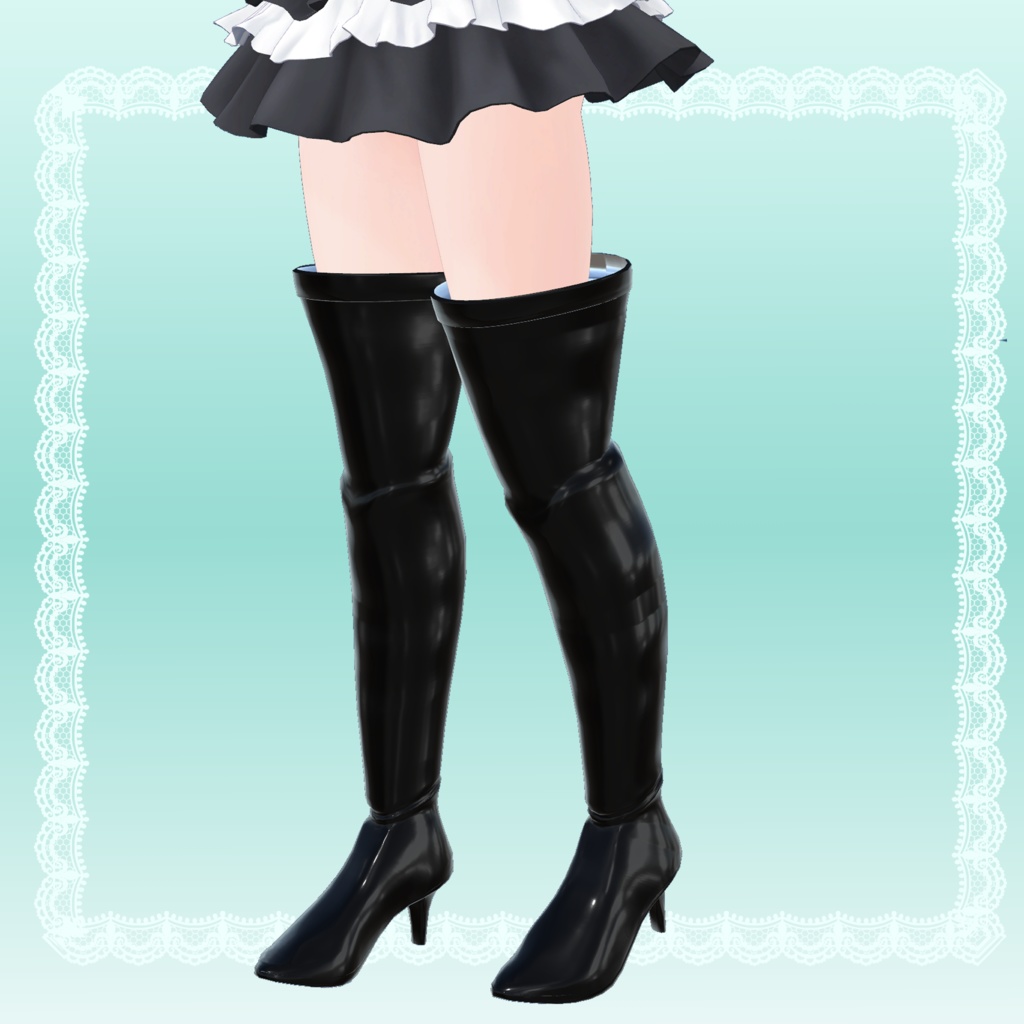 シンプルなサイハイロングブーツ【16アバター対応】