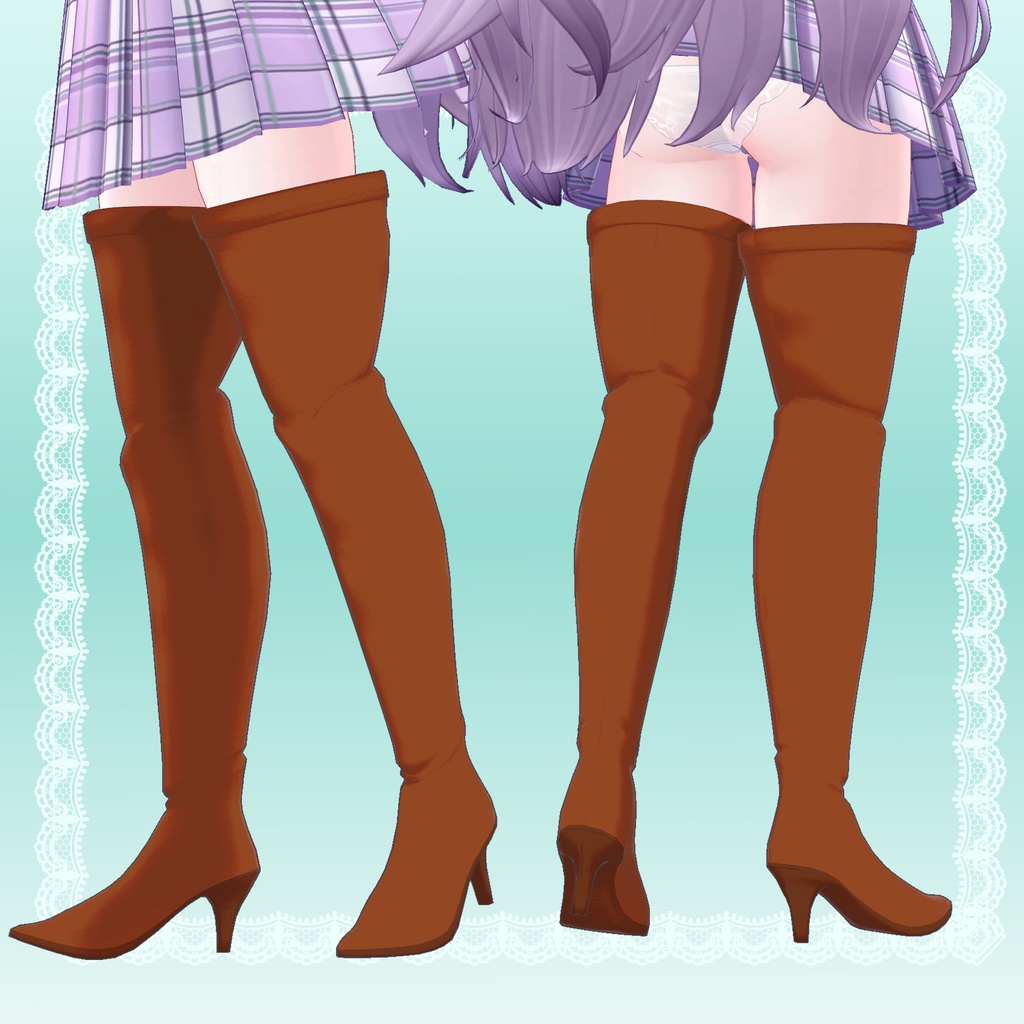 シンプルなサイハイロングブーツ【16アバター対応】