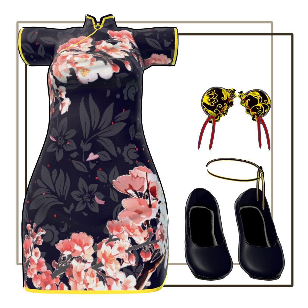 【複数対応衣装】チャイナドレス 桜