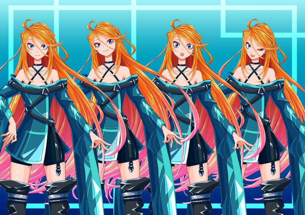 【VTS/Facerig】サイバー系女の子04汎用Live2Dモデル