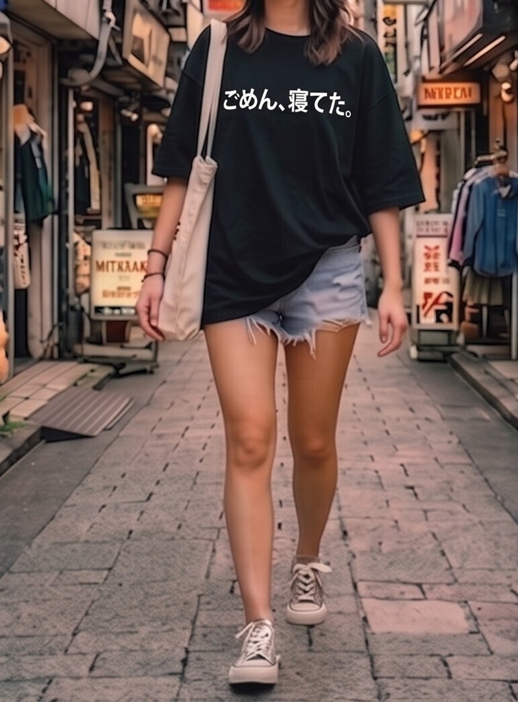 【おもしろTシャツ】ごめん寝てた Tシャツ/ "Sorry, I was asleep" T-Shirt