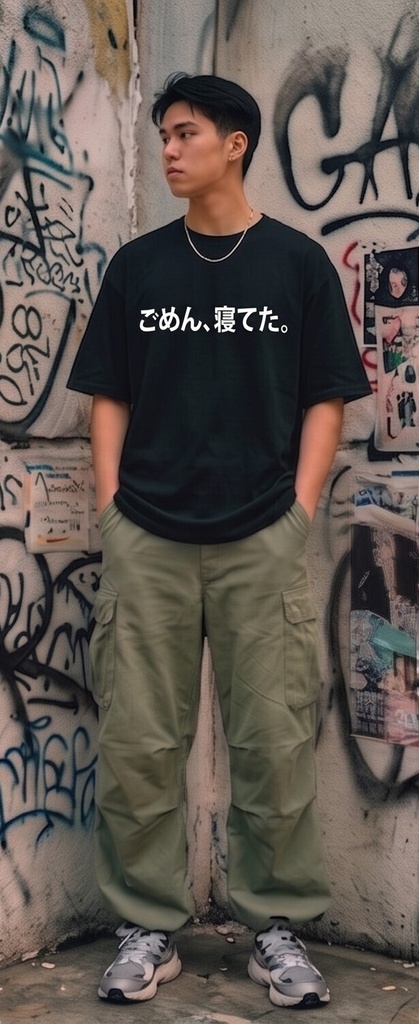 【おもしろTシャツ】ごめん寝てた Tシャツ/ "Sorry, I was asleep" T-Shirt