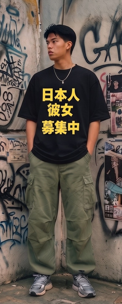 【原宿発】日本人彼女募集中 Tシャツ / "Looking for a Japanese Girlfriend"