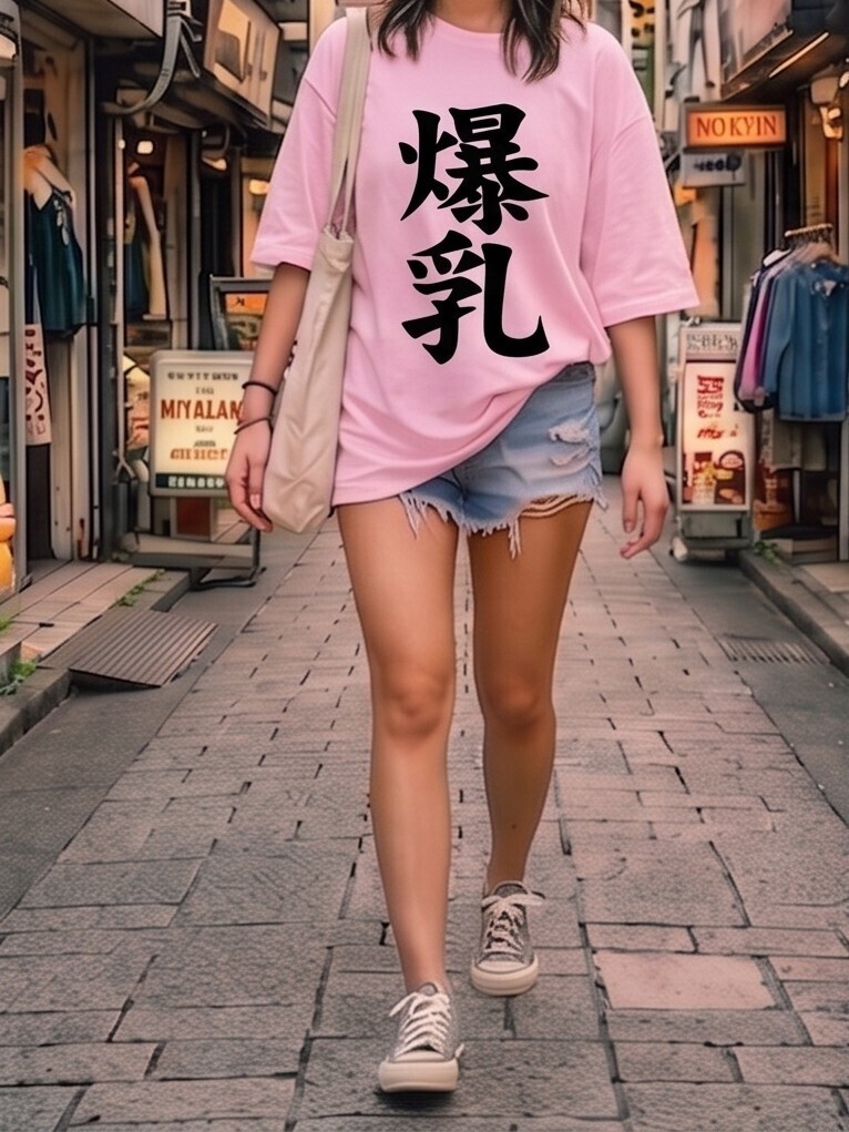 【原宿発】爆乳 Tシャツ / "Huge Breasts"