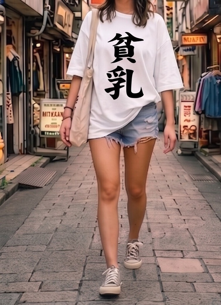 【原宿発】貧乳 Tシャツ / "Flat Chest"