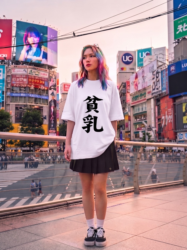 【原宿発】貧乳 Tシャツ / "Flat Chest"