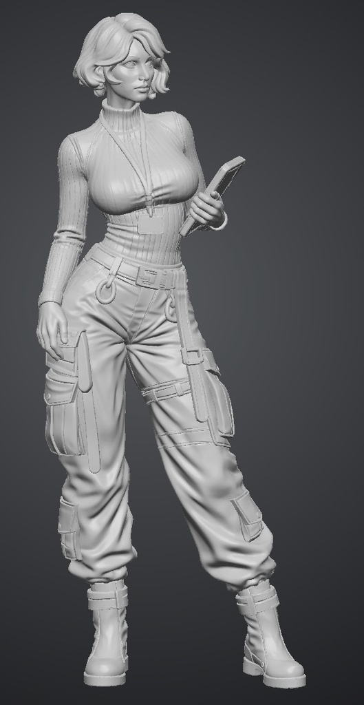 女性 現場監督官・整備士|1/20 3Dプリント用 STLデータ|TECH FIELD SPECIALIST