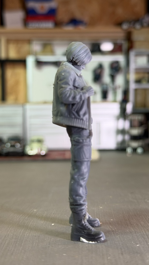 02_ジャケットを開く女性メカニック|1/20|ミリタリー SF ジオラマ用 3Dプリント品