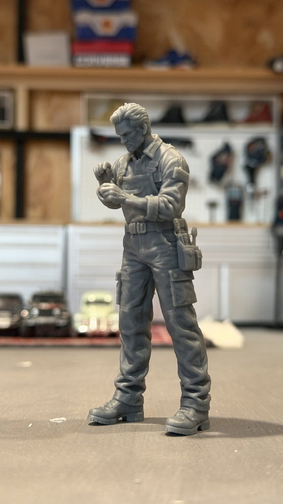 10_作業中の整備士1/20|ミリタリー SF ジオラマ用 3Dプリント品