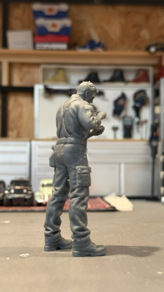 10_作業中の整備士1/20|ミリタリー SF ジオラマ用 3Dプリント品