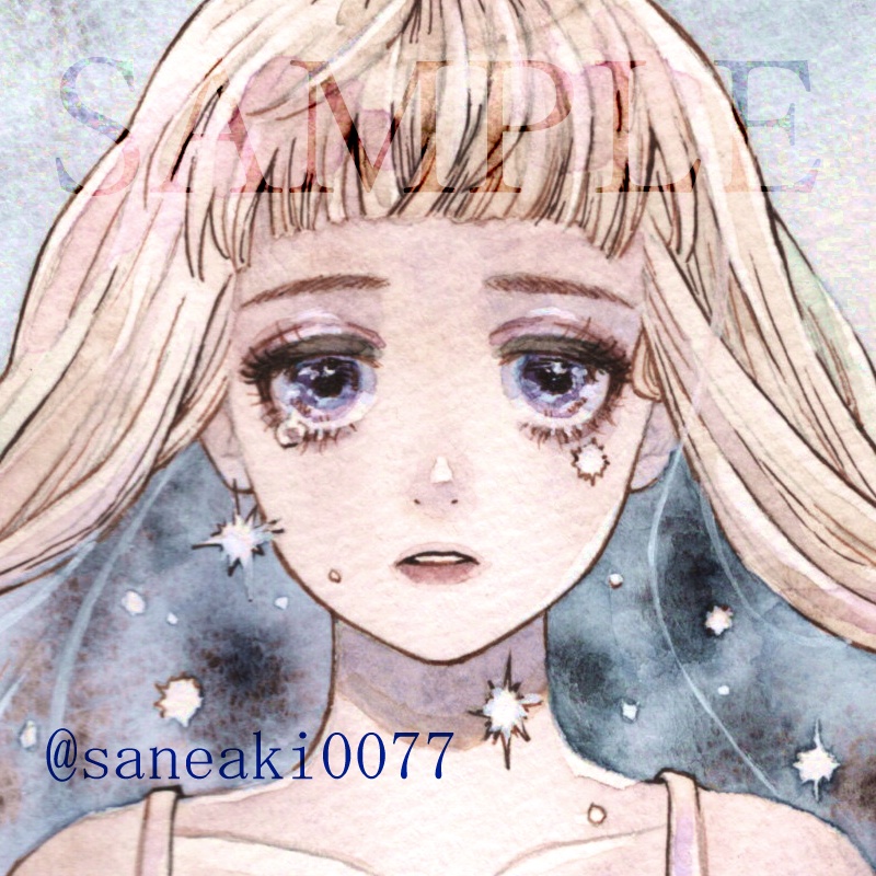 アナログ原画＊オリジナル【後悔】透明水彩