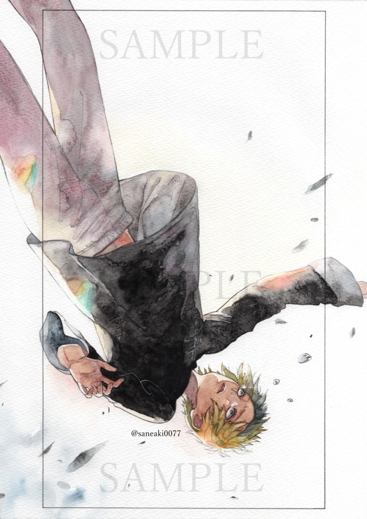 原画*【落ちる】透明水彩