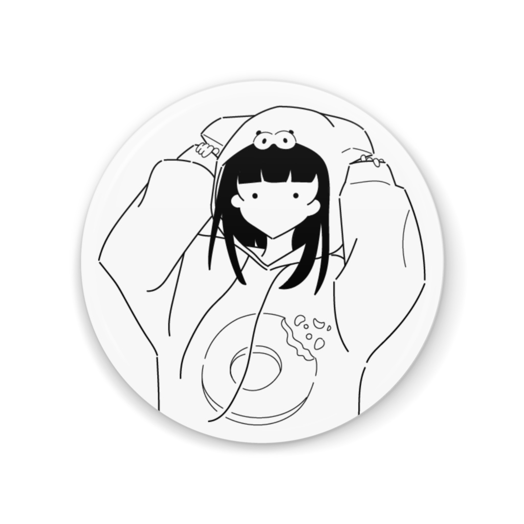 とんちゃん缶ミラー シンプルモノクロ