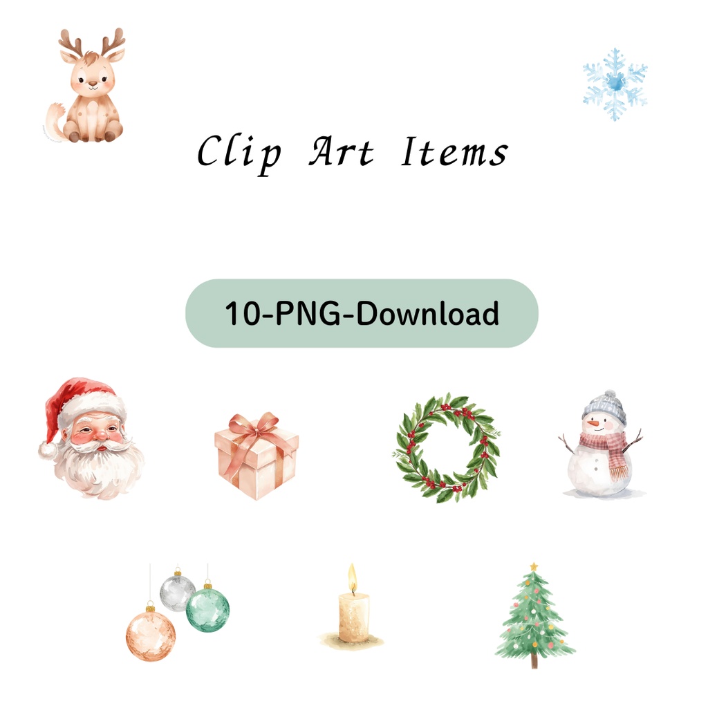 クリスマスのクリップアート10点