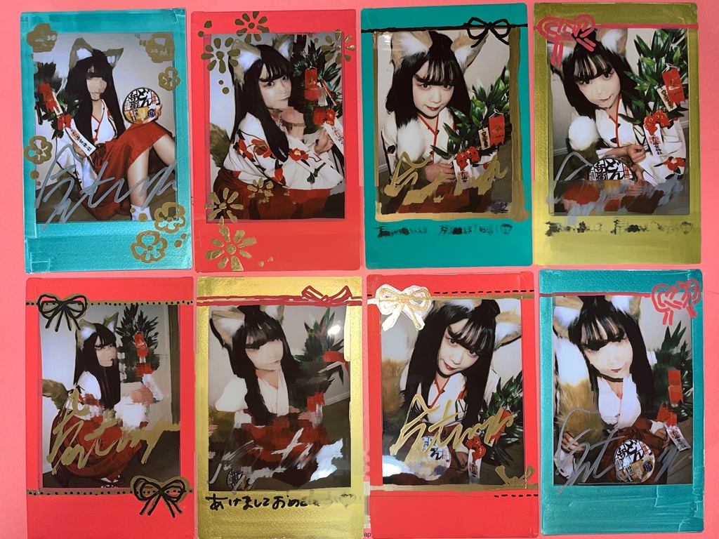 お正月狐チェキ