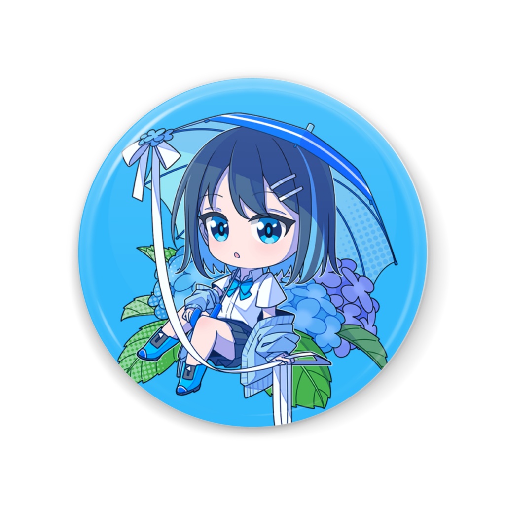 【缶ミラー】紫陽花と女の子