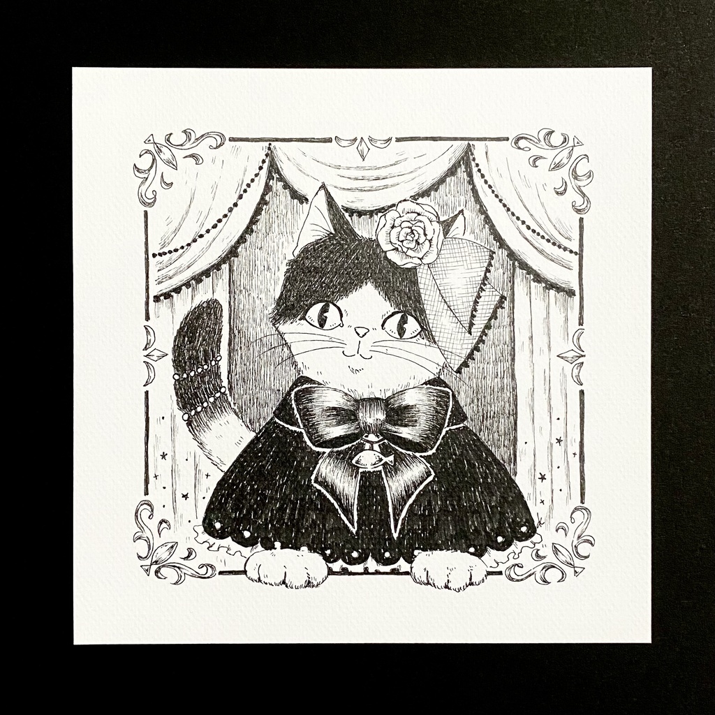 【原画】おめかし猫