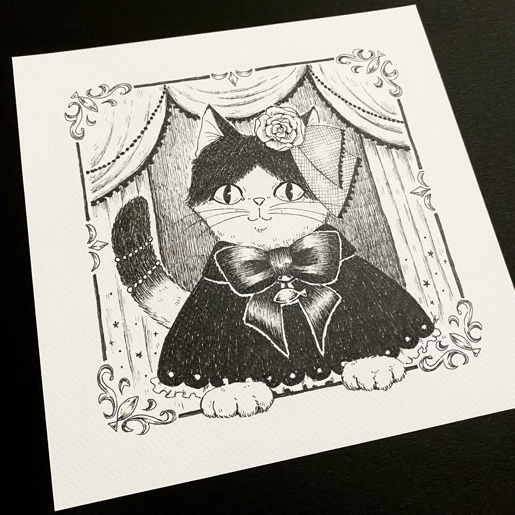 【原画】おめかし猫