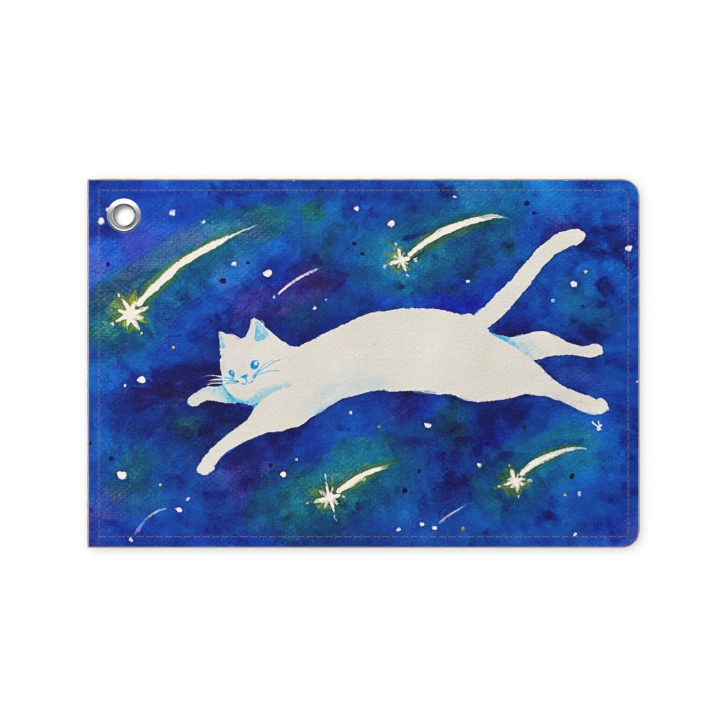 星空翔ける猫のパスケース