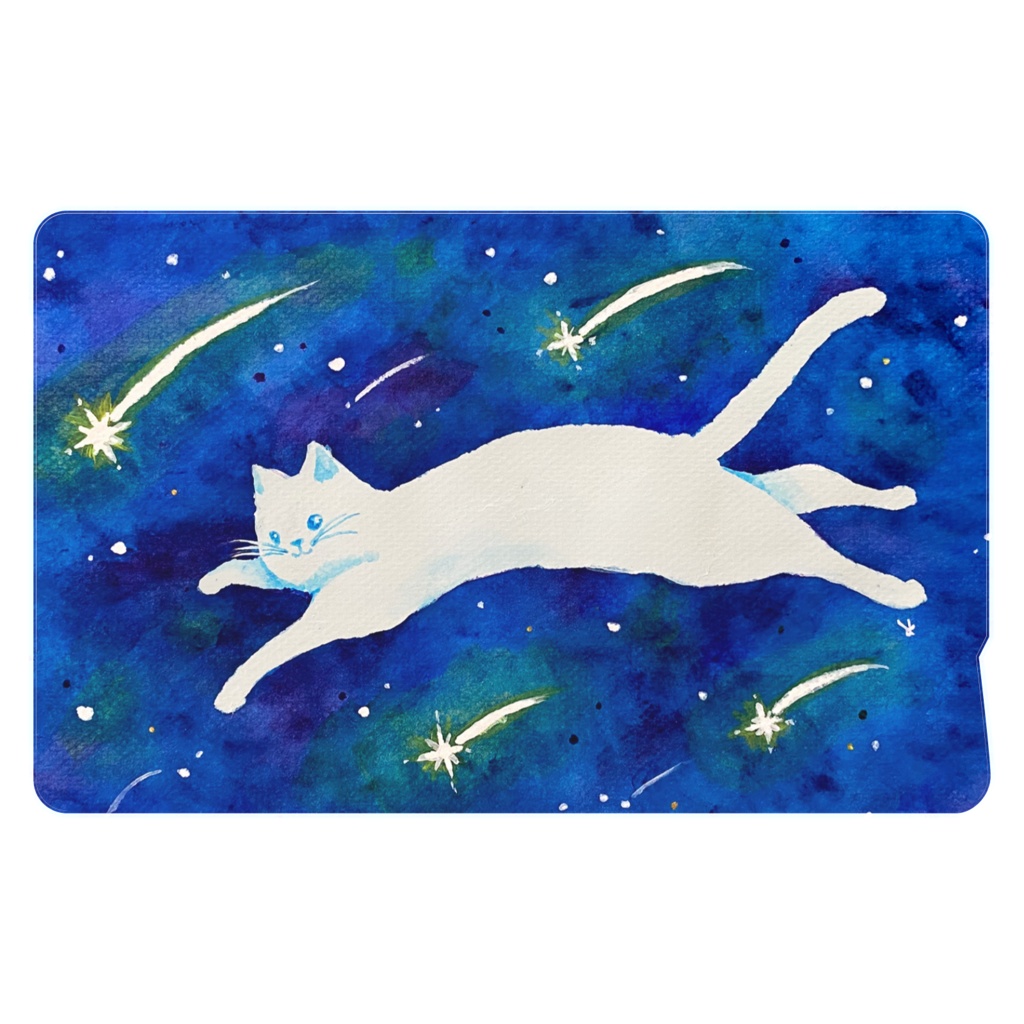 星空翔ける猫のカードステッカー