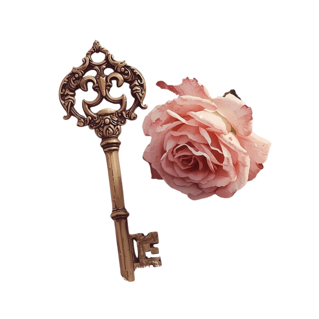 冬のアンティークピンク水彩クリップアートセット(全10セット)