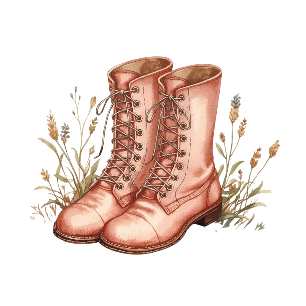 冬のアンティークピンク水彩クリップアートセット(全10セット)