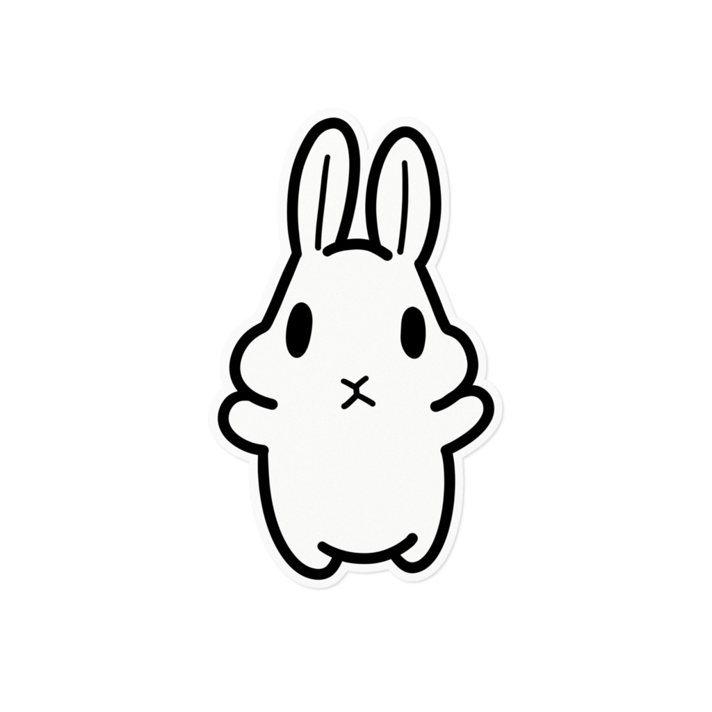 うちのこステッカー　白うさぎさん