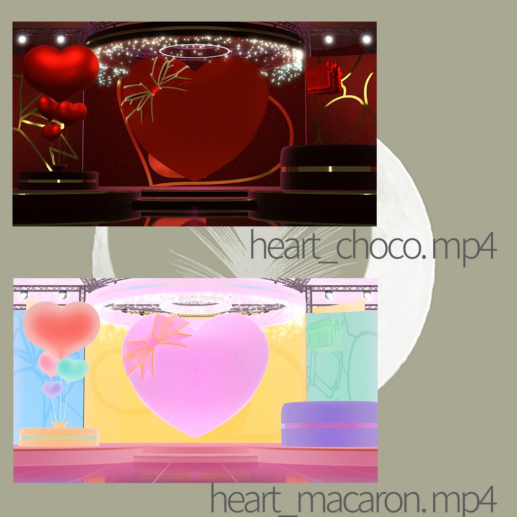 配信用動画背景素材 【Livestage -Heart-】