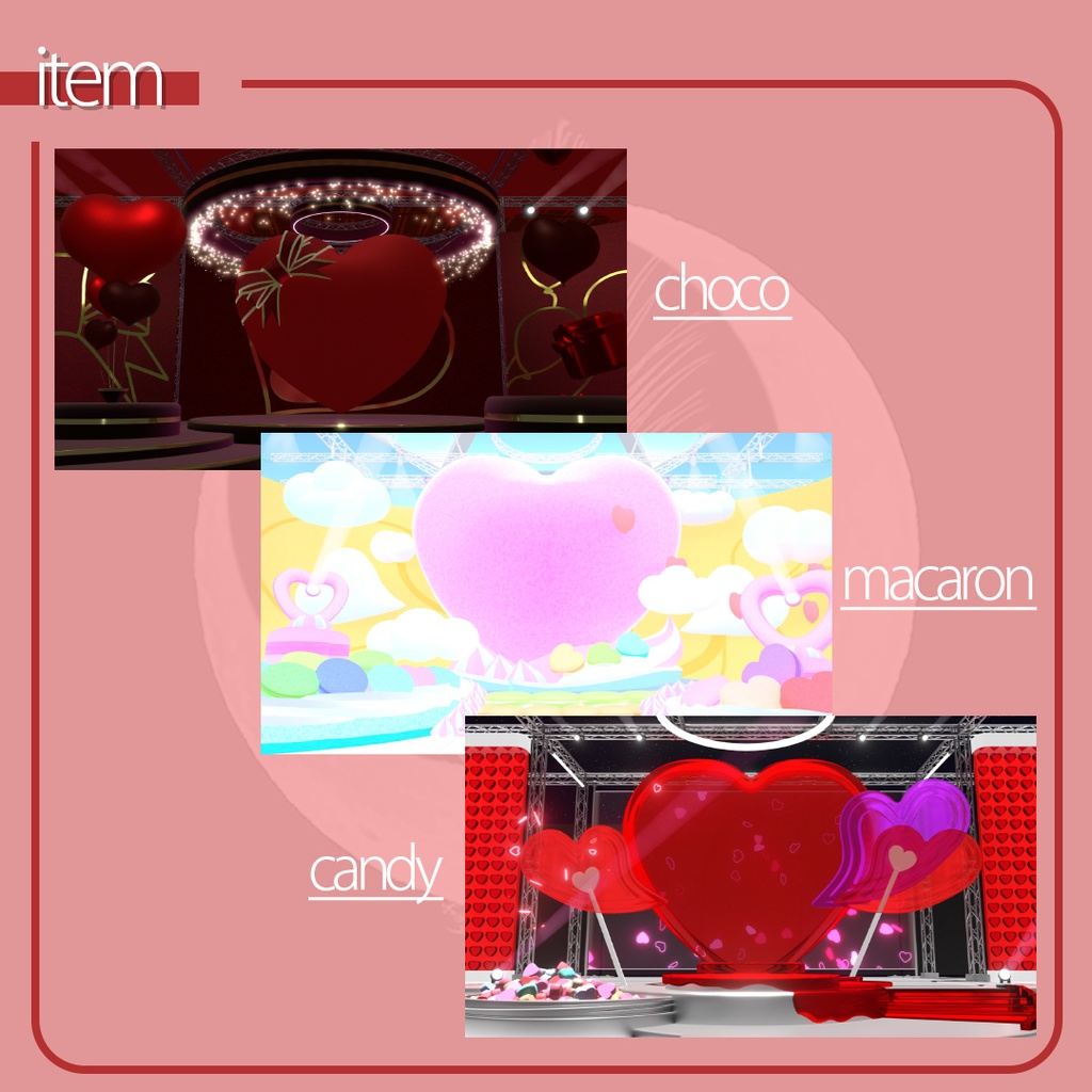 配信用動画背景素材 【Livestage -Heart-】ver2