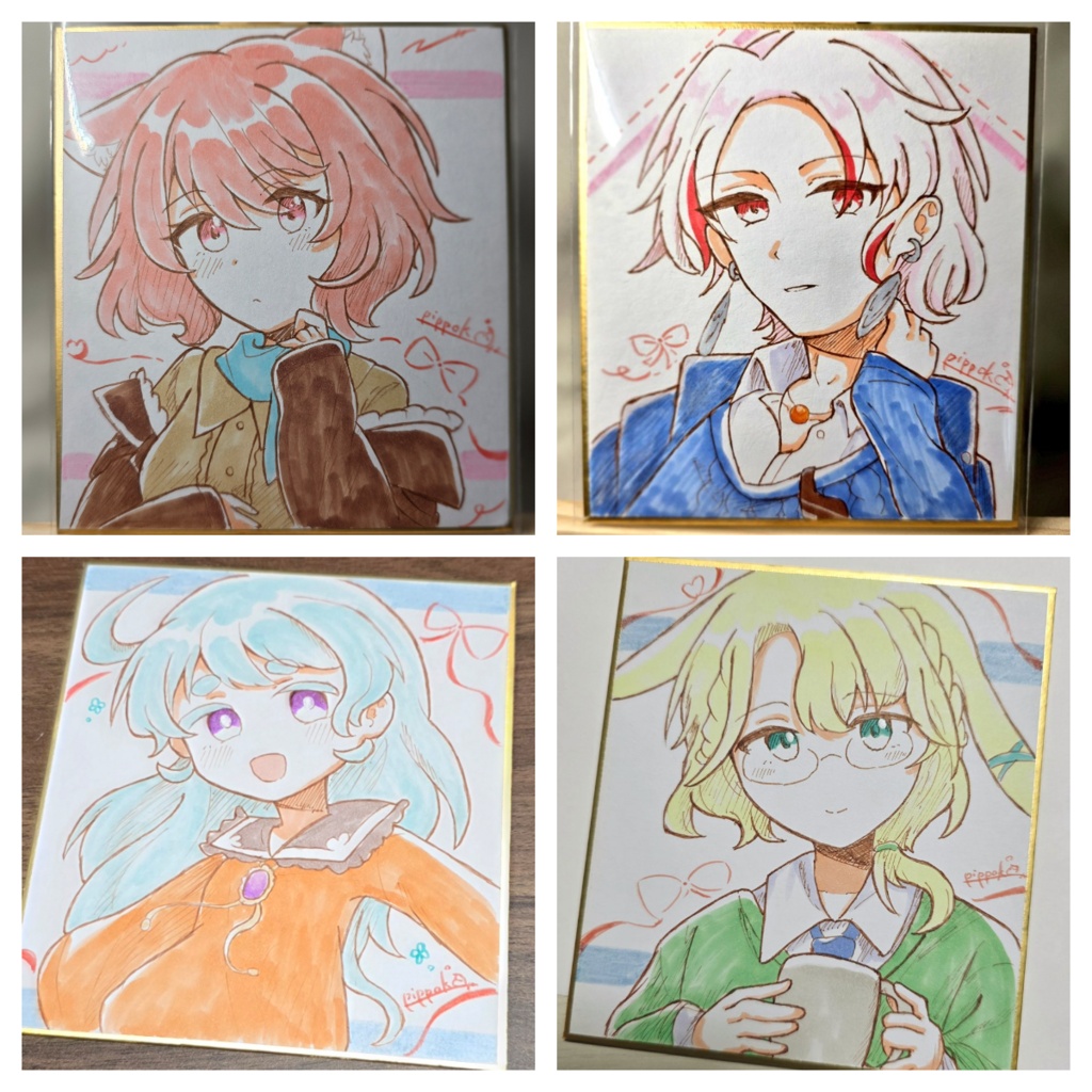 手描き原画色紙