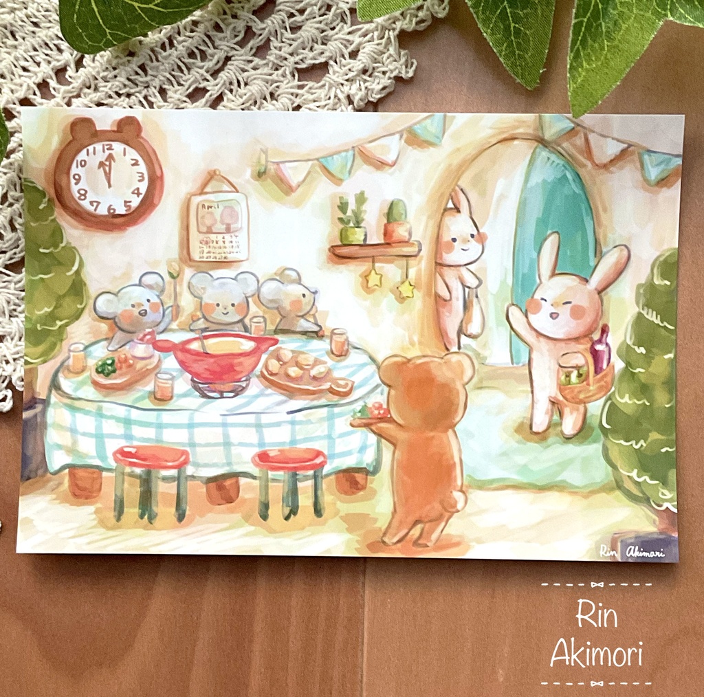 ポストカード「チーズフォンデュパーティー」