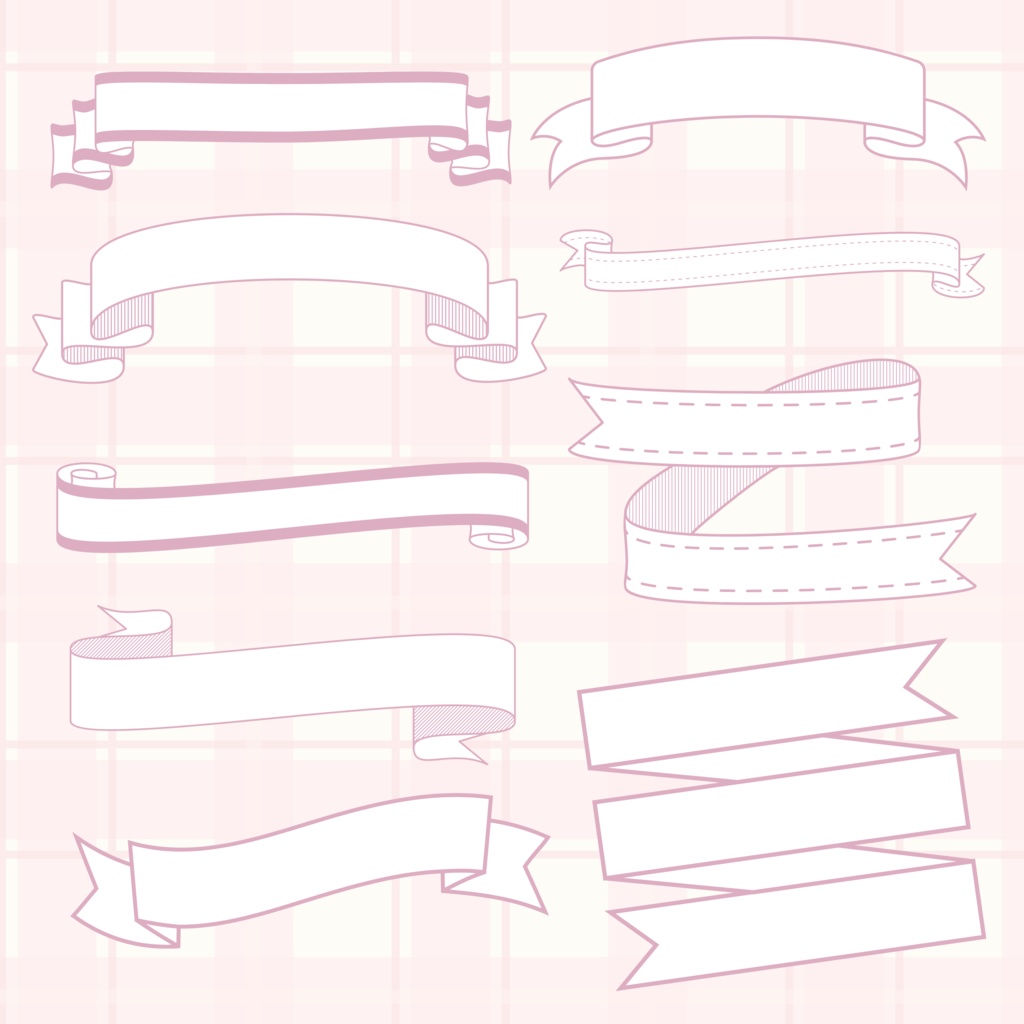 【無料配布】リボン素材セット(背景透過PNG)デジタル手帳・デコ用