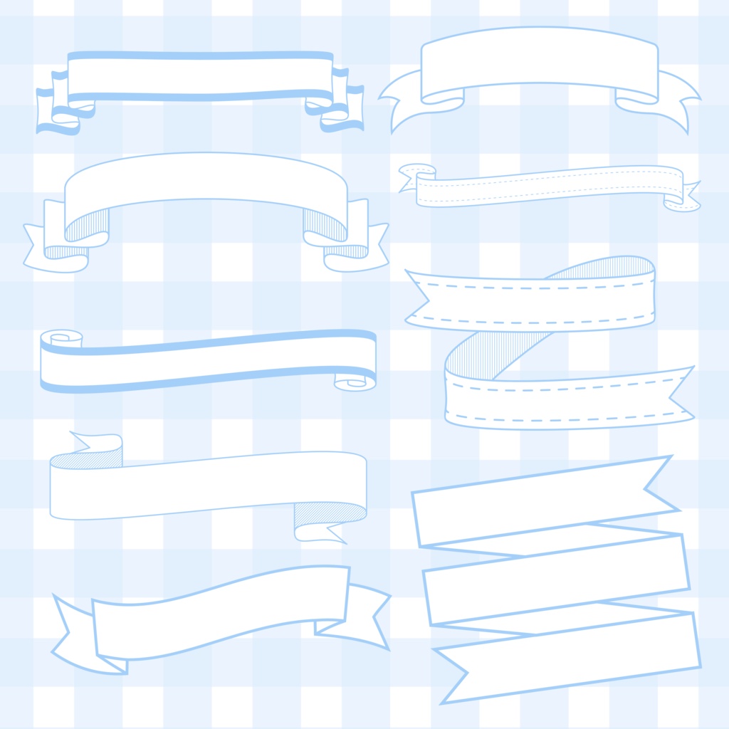 【無料配布】リボン素材セット(背景透過PNG)デジタル手帳・デコ用