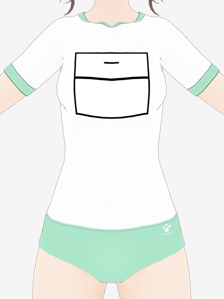 【ワン玉ブランド】ゼッケン&体操服セット【学園2色(赤・緑)】※修正済み