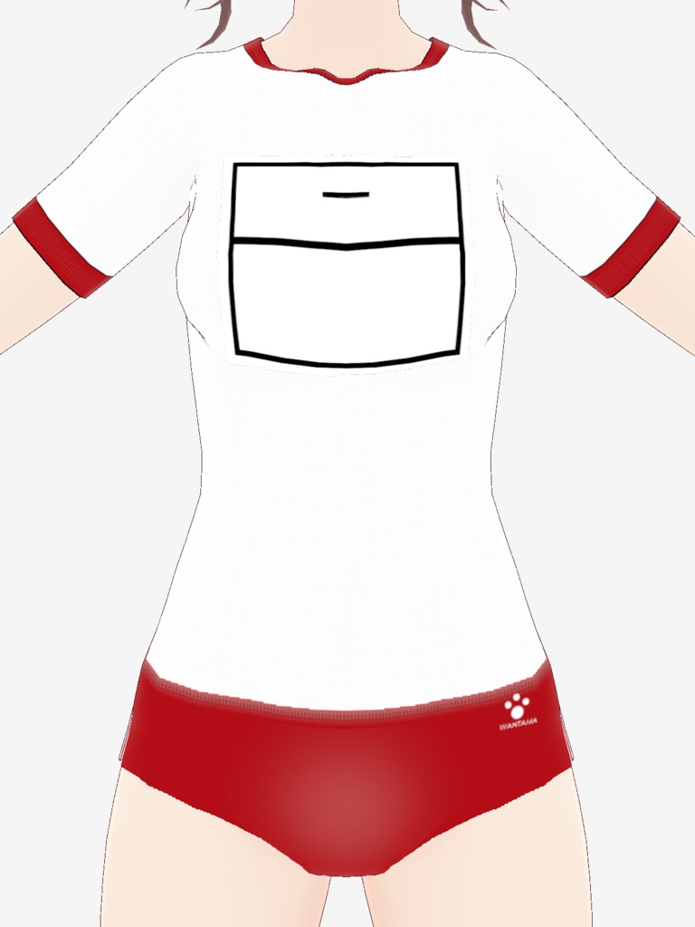 【ワン玉ブランド】ゼッケン&体操服セット【学園2色(赤・緑)】※修正済み