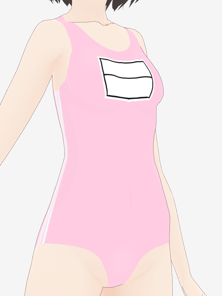 【競泳セット】新スク水&手書きゼッケン【ノーブランド】