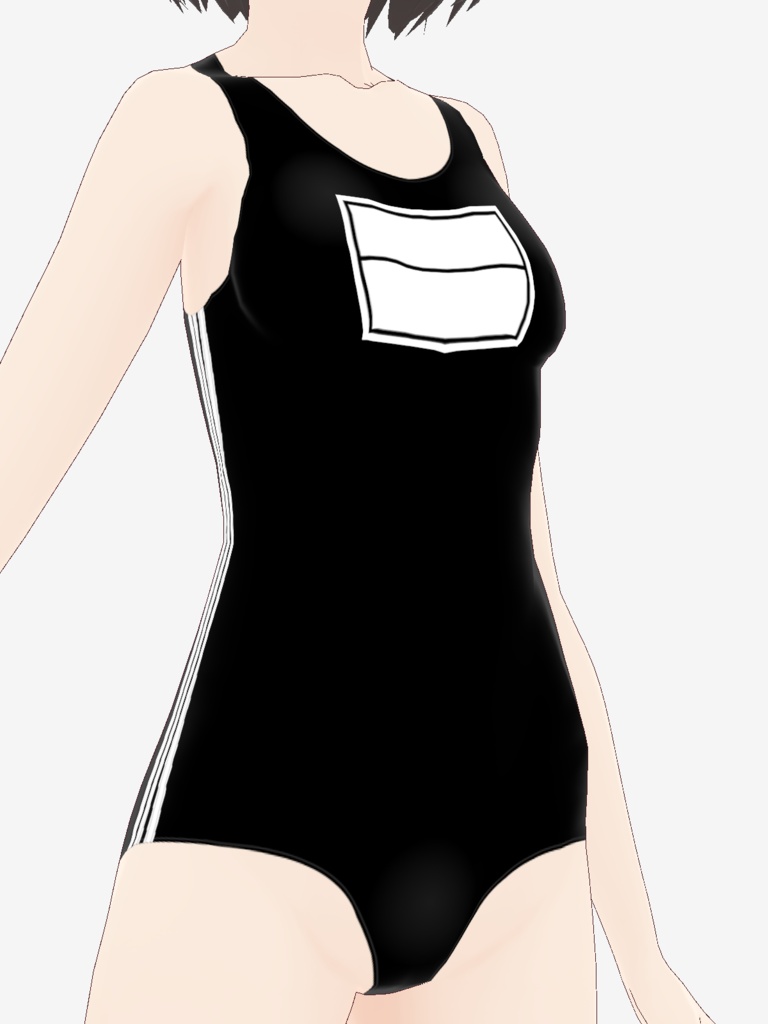 【競泳セット】新スク水&手書きゼッケン【ノーブランド】