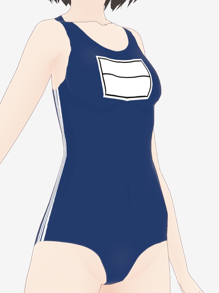 【競泳セット】新スク水&手書きゼッケン【ノーブランド】