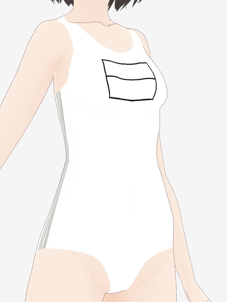 【競泳セット】新スク水&手書きゼッケン【ノーブランド】