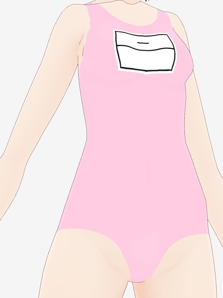 【学園セット】新スク水&手書きゼッケン【ノーブランド】