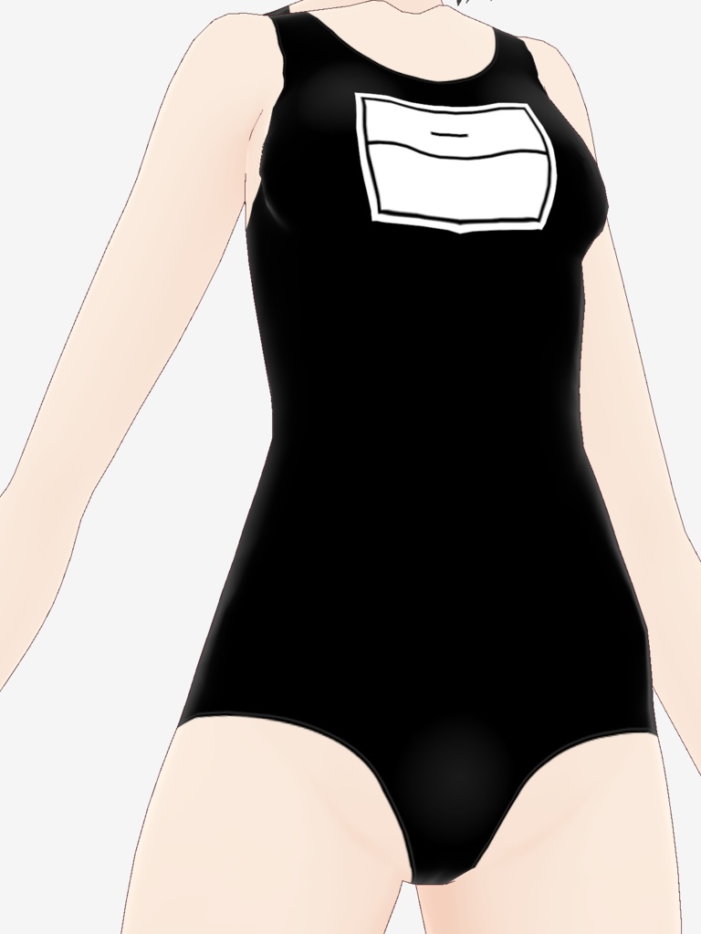 【学園セット】新スク水&手書きゼッケン【ノーブランド】