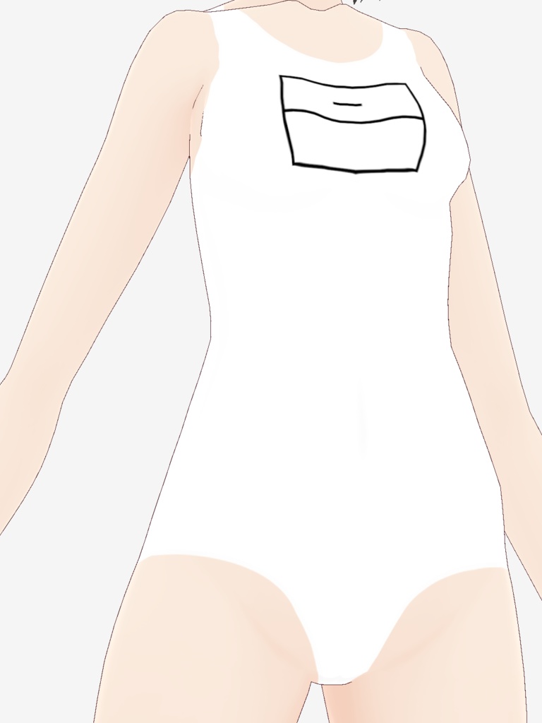 【学園セット】新スク水&手書きゼッケン【ノーブランド】