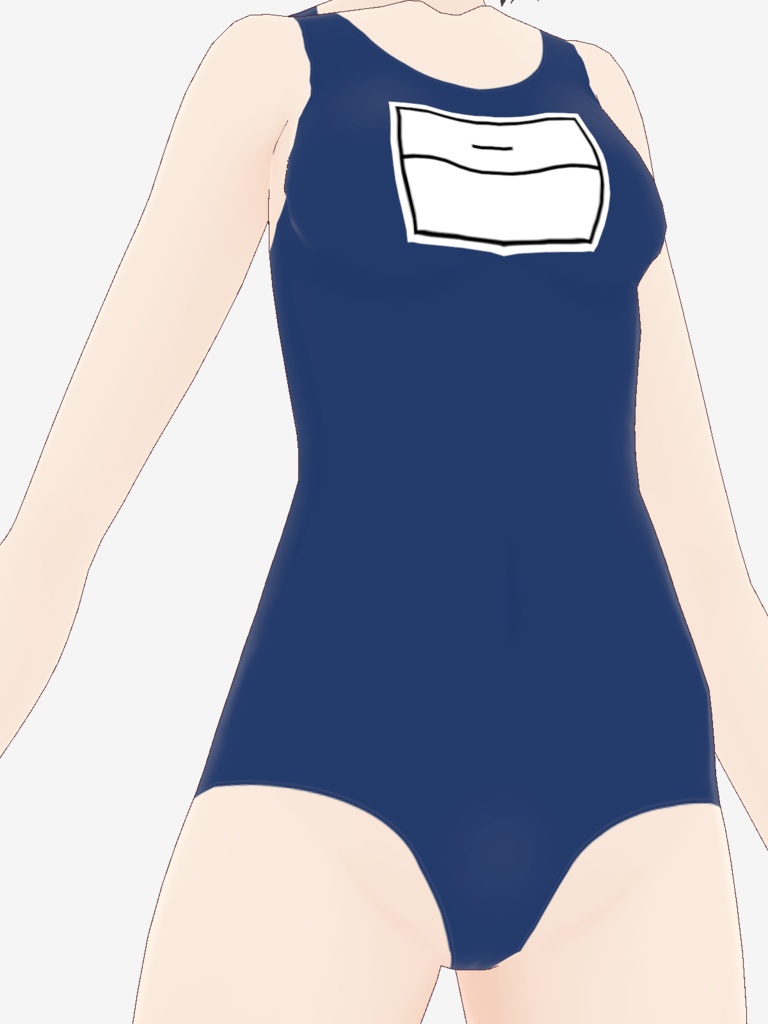 【学園セット】新スク水&手書きゼッケン【ノーブランド】