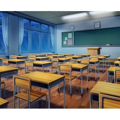 配信画面・背景イラスト素材 -学校の教室セット-