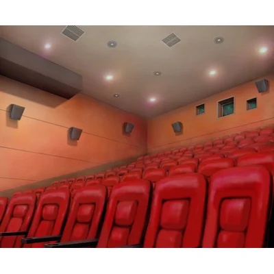 配信画面・背景イラスト素材 -映画館の座席-