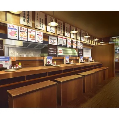配信画面・背景イラスト素材 -居酒屋のカウンター-