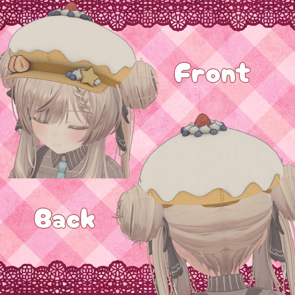 ショートキャスケーキ【VRC向けアバター用帽子3Dモデル】