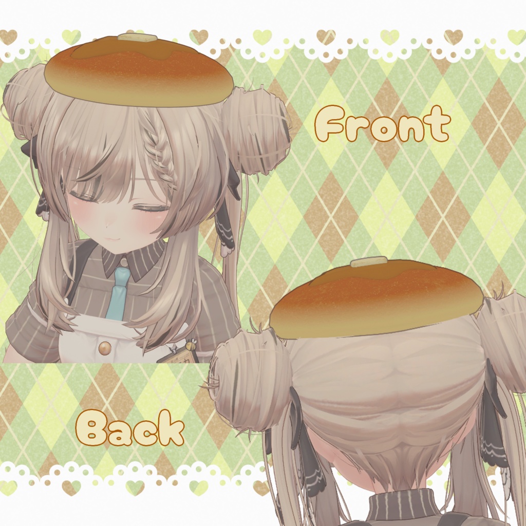 パンケーキベレー【VRC向けアバター用帽子3Dモデル】